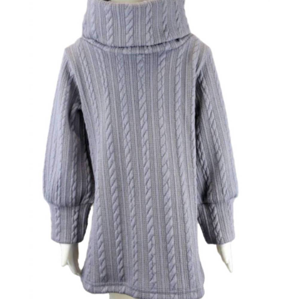 NEW ML KIDS women's cowlneck cable knit sweater in slate grey